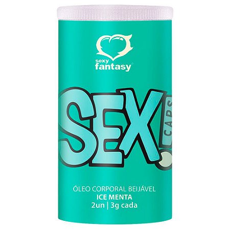 Sexy Fantasy Sex Caps - Bolinha Explosiva Beijável com 2 Unidades | Aroma: Menta Ice