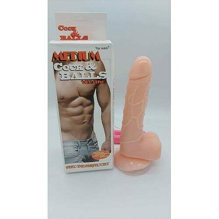 Pênis com Vibro Medium Coock e Balls - Top Notch