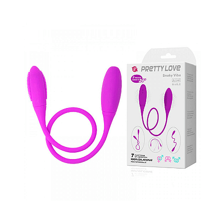 Vibrador Recarregável Duplo Flexível com 7 Modos de Vibração – PRETTY LOVE SNAKY VIBE