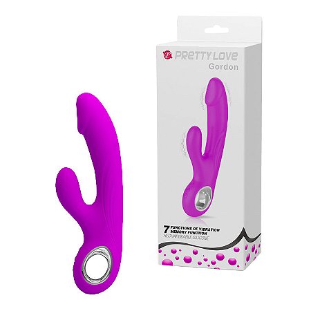 Vibrador Recarregável com Estimulador Clitoriano e 7 Modos de Vibração – PRETTY LOVE GORDON
