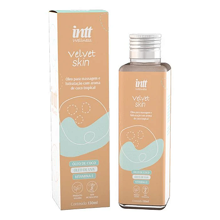 Velvet Skin Óleo para Massagem  Corporal de Coco Tropical 130ml Intt Wellness