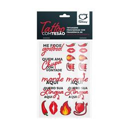Cartela com tatuagens Provisórias Sexys - Tatto com tesão | 15 X 10cm