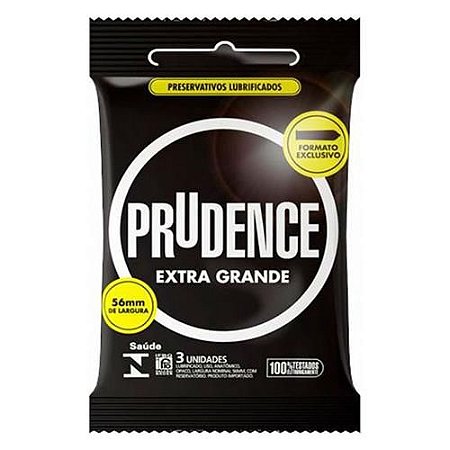 Preservativo Prudence Extra Grande 56mm com 3 unidades