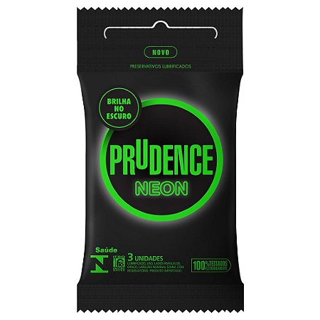 Preservativo Prudence Neon com 3 unidades - Brilha no Escuro