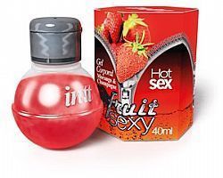 Intt fruit Sexy - Gel Beijável Corporal - 40ml | Sabor: morango com Champagne