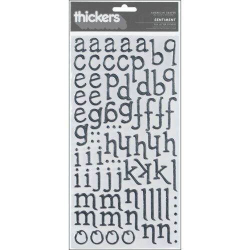 Adesivos Thickers Chipcoard Alfabeto Minúsculo Foil Prata