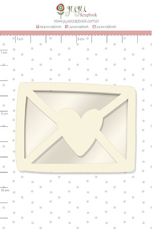 Shaker Chipboard Branco Cartinha - Coleção Cartas para Você - JuJu Scrapbook