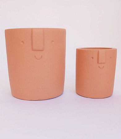 Vaso Cachepot Gato em Cimento Terracota 10cm-Ela Decora