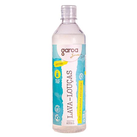Lava Louças 600 ml - Natural, Biodegradável e Hipoalergênico - Garoa