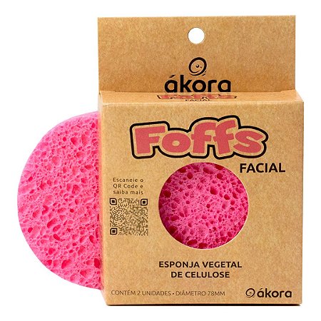 Esponja Vegetal de Celulose Facial - 100% Biodegradável - Ákora