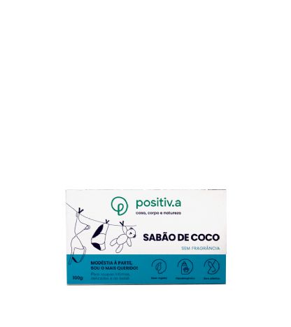 Sabão de Coco em Barra 100 g - Vegano e Hipoalergênico - Positiv.a
