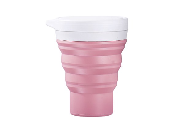 Copo Retrátil de Silicone Menos 1 Lixo - Rosa