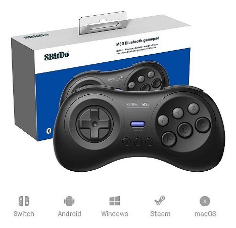 Controle 8bitdo M30 Mega Drive Bluetooth Nintendo Switch Pc