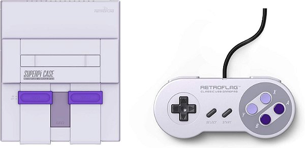 Controle Retroflag Snes USB Wired + SUPERPi Case P/ Nintendo Switch Raspberry Pc