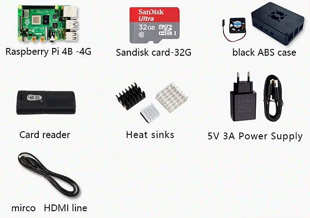 Kit Raspberry Pi 4 Pi4 Model B 4GB/8GB Fonte Case Cartão SD 32GB/64GB