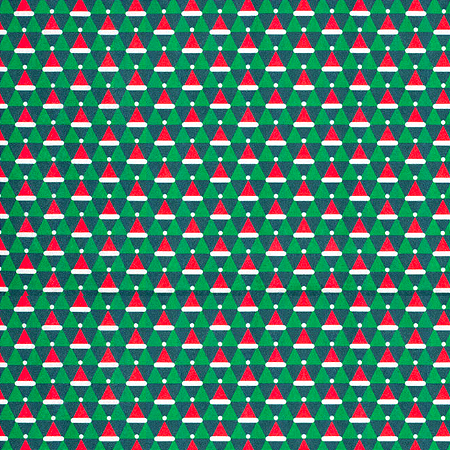 Feltro Estampado - Mini Gorro de Natal Fundo Verde Bilhar