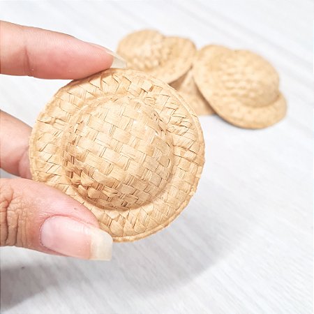 Mini Chapéu Palha Caipira 5CM CAFÉ COM LEITE - Coleção Festa Junina