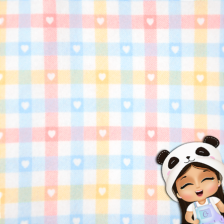 Feltro Estampado - Xadrez Páscoa Candy Color Quadriculado Cute 2024