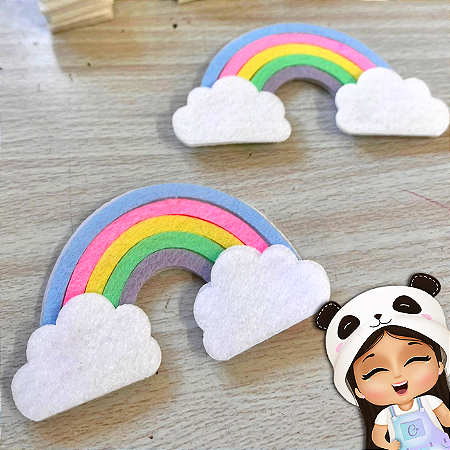 Recorte Chaveiro Pingente Marca Paginas Arco Íris 10cm