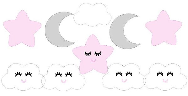 KIT RECORTES - Móbile de Berço Chuva de Amor