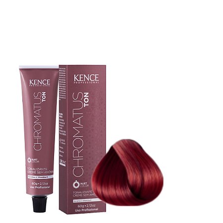 TON CREME SEM AMONIA  66.64 - LOURO ESCURO VERMELHO CEREJA  60G CHROMATUS – KENCE
