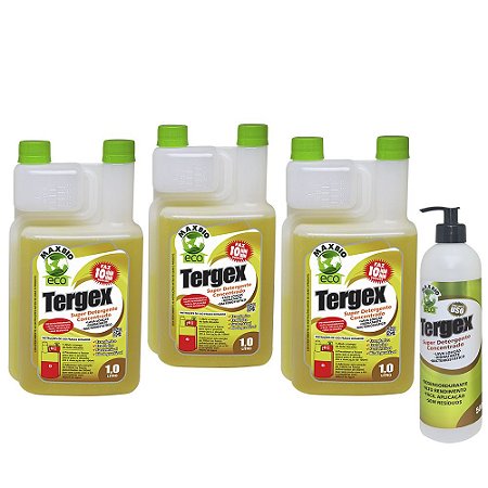 Kit Tergex Detergente Concentrado 3 unidades e 1 frasco Aplicador