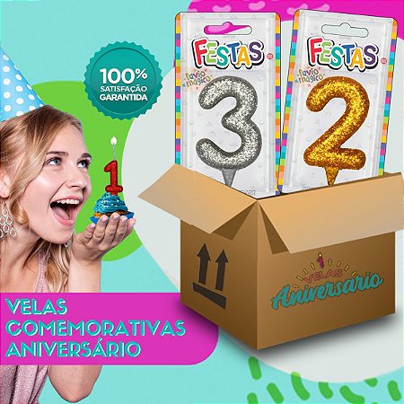 KIT COMPLETO VELA ANIVERS. SUPER GLITTER  | 300 UNIDADES |