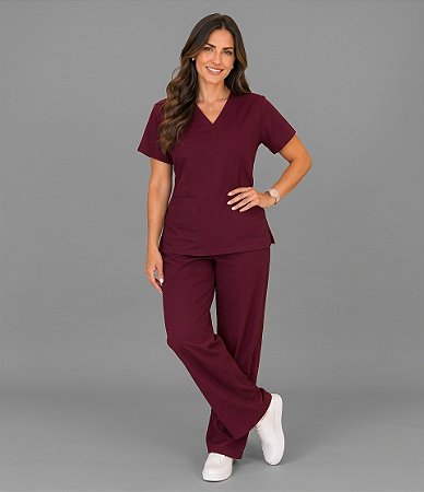 Scrub Feminino Vinho