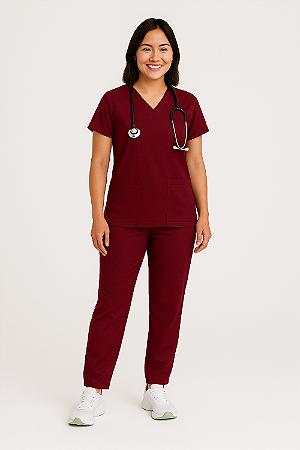 Scrub Feminino Vinho