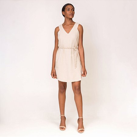 vestido tubinho em linho