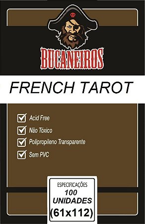 Sleeves Bucaneiros Customizados TAROT FRANCÊS (61 x 112 mm) C/100