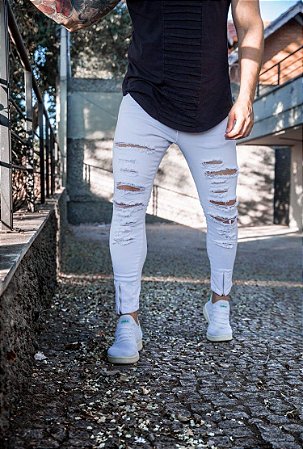 calça branca destroyed