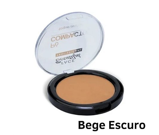 Pó Compacto Toque Aveludado Cor Bege Escuro - Face Beautiful