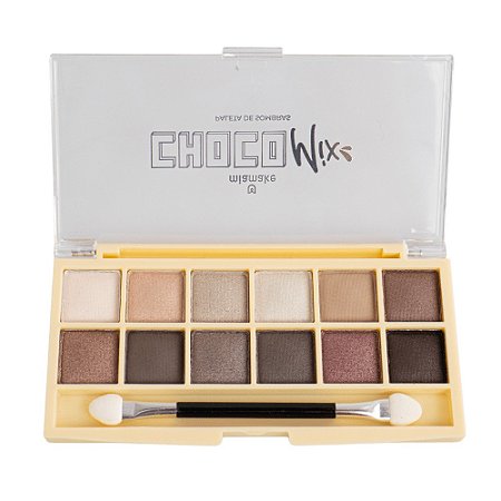 Paleta de Sombras Choco Mix 12 Tonalidades CHOCOLATE BRANCO - Mia Make