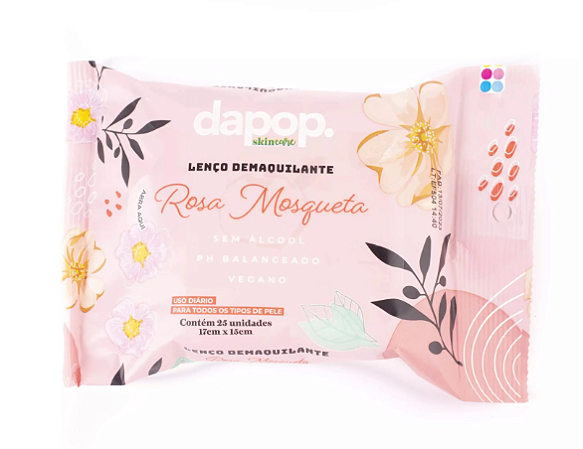 Lenço Demaquilante Com Rosa Mosqueta - DAPOP