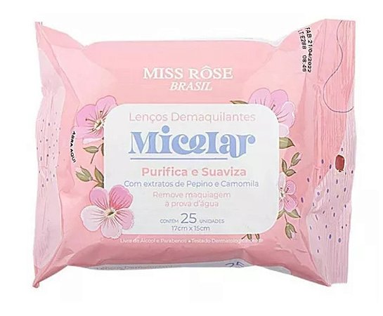 Lenço Demaquilante Micelar - Miss Rôse