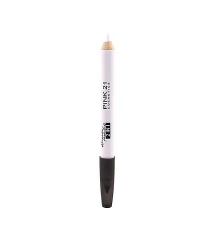 Lápis com Glitter para Olhos 2 em 1 (Branco) - Pink 21