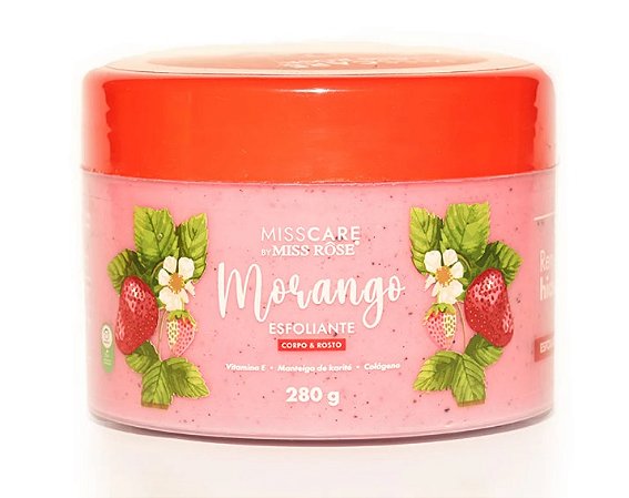 Esfoliante Corpo e Rosto Morango Miss Rôse