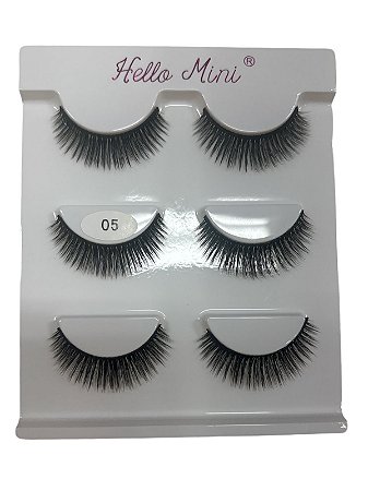 Cartela de Cílios Postiços 5D 3 Pares Shiny  05 - Hello Mini