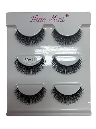 Cartela de Cílios Postiços 5D 3 Pares Shiny 5D-11 - Hello Mini