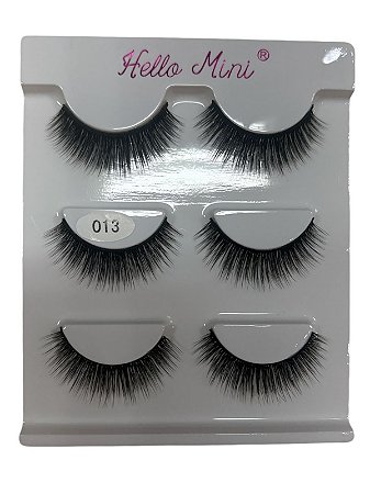 Cartela de Cílios Postiços 5D 3 Pares Shiny 013 - Hello Mini