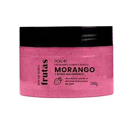 Esfoliante Morango Corpo e Rosto Porán 240g