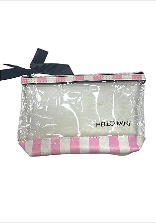 Necessaire Hello Mini Transparente com Laço