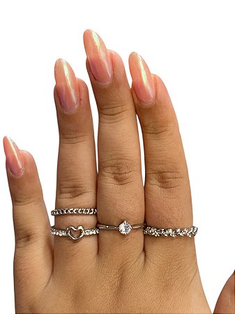 CONJUNTO DE ANÉIS (PRATA) A1
