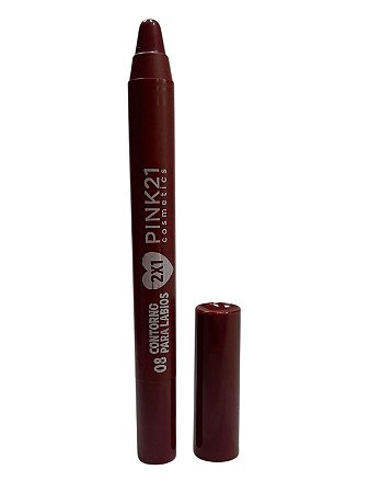 Lápis para contorno labial 2 em 1 Cor 08- PINK 21