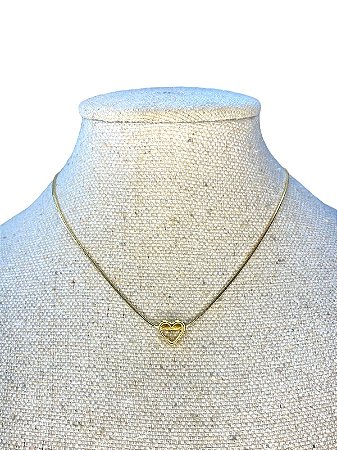 COLAR  DOURADO CORAÇÃO VAZADO  -C18