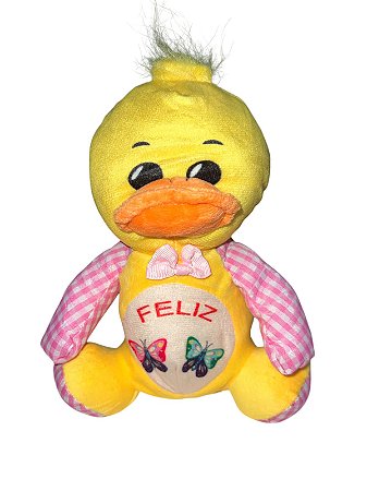 Pelúcia -Pato xadrez feliz