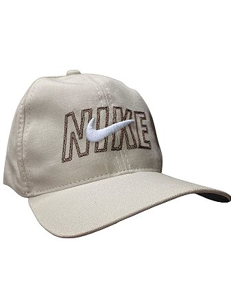 Boné inspirado na Nike(Nome e símbolo)- BEGE