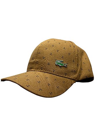 Boné inspirado na Lacoste ancora(logo ao lado)-marrom