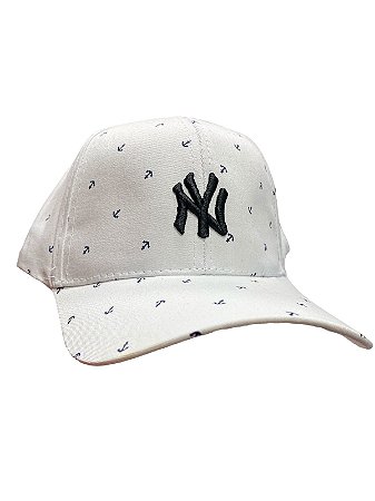 Boné inspirado NY- Branco com Âncora
